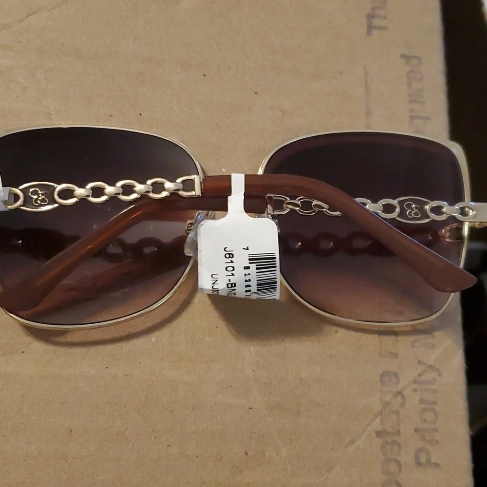 Jessica Simpson J6101 Metal brown & gold Cat‎ Eye 100% Uv Protection Sunglasses